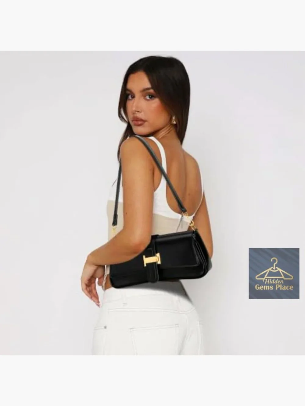 Small Hobo Shoulder Bag Faux Leather Retro Clutch Crossbody